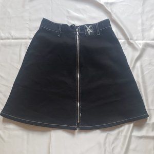 90s xers rave wear denim zipper skirt
